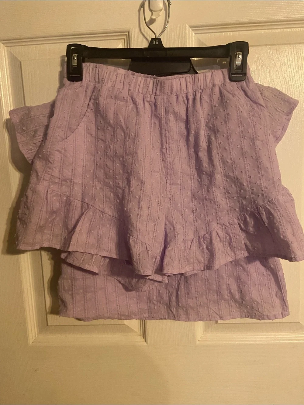 EUC Shop The Mint Girls Shirt & Skort Set Sz 10/12 Light Purple Short Sleeve